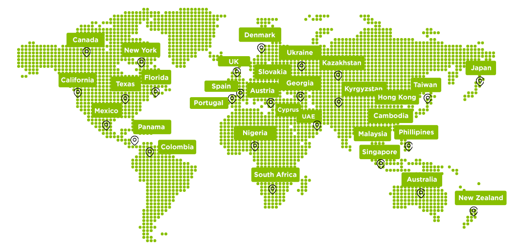 map showing Cryolink's trusted regional cryo-shipper services across Australia and internationally